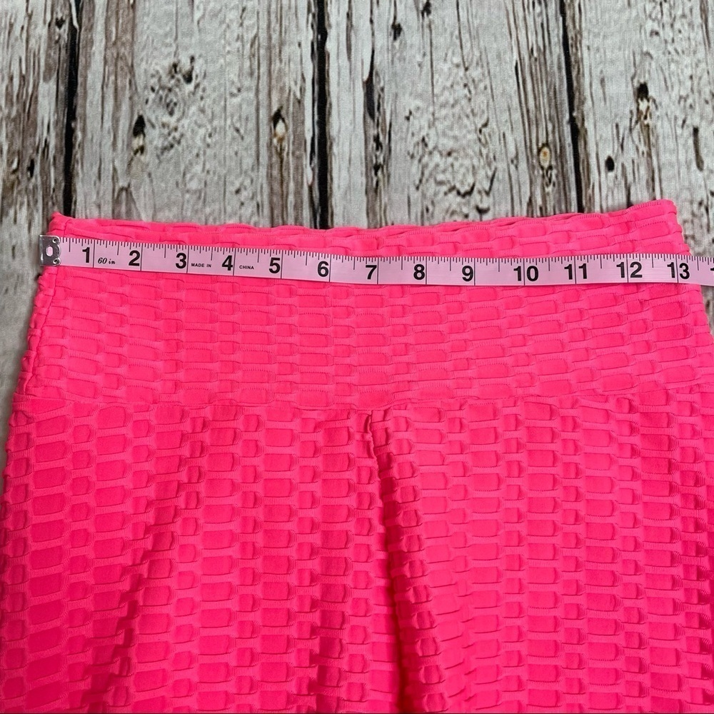 Pink Scrunch Leggings One Size / Medium Textured Booty Butt‎ Lift Compression - Picture 7 of 11